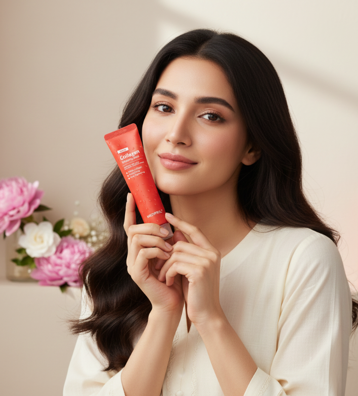 MEDI-PEEL Red Lacto Collagen Wrapping Mask | 70.2% Hydrolyzed Collagen Mask | Intensive Firming & Pore Refining Treatment | Single Use