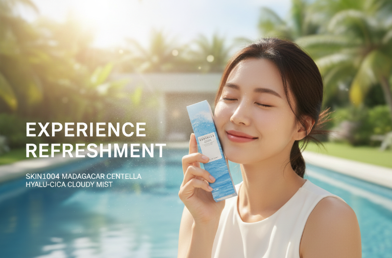 SKIN1004 مدغشقر سنتيلا هيالو-سيكا كلاودي ميست - رذاذ مرطب وملطف للوجه مع 5 أحماض هيالورونيك  SKIN1004 Madagascar Centella Hyalo-Cica Cloudy Mist - Hydrating and Soothing Facial Mist with 5 Hyaluronic Acids