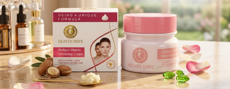 Heaven Dove Multiple Vitamin Whitening Cream: Removes Dead Cells, Anti-Tanning & Lightens Dark Spots – 180g