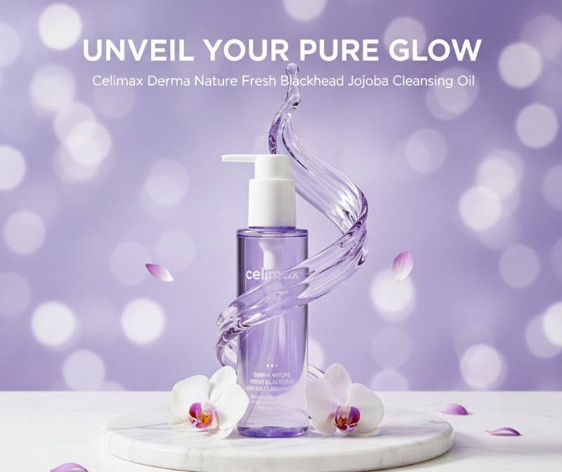 Celimax Jojoba Cleansing Oil - Korean Blackhead Cleanser & Makeup Remover for All Skin Types