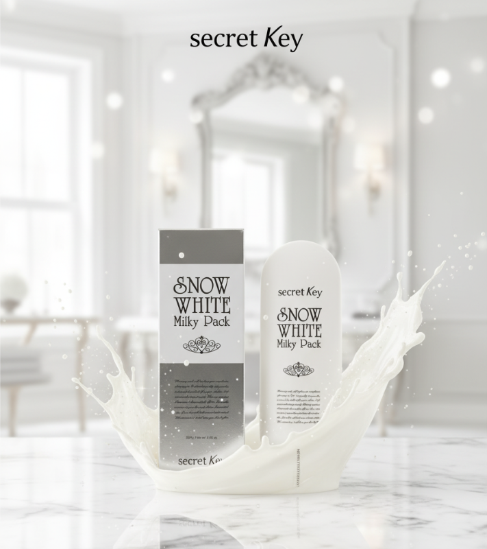 Secret Key Snow White Milky Pack 200g – Korean Brightening Wash-Off Mask | Niacinamide for Instant Radiance, Moisture & Soothing | 2-3 Minute Treatment