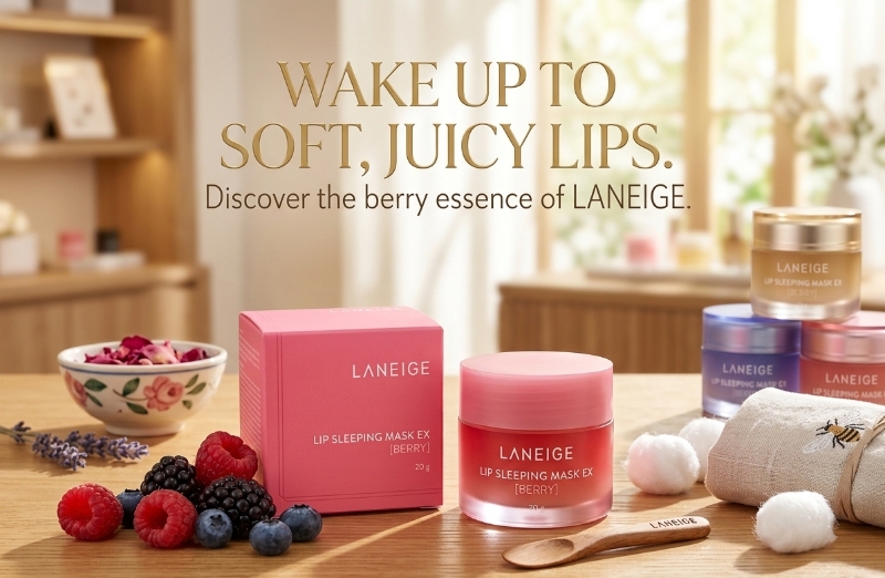 Laneige Lip Sleeping Mask EX Berry 20g: Overnight Treatment with Berry Complex & Hyaluronic Acid – Soft Lips by Morning
