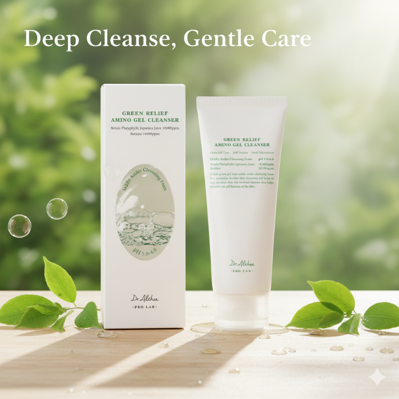 جل التنظيف الأميني دكتور ألثيا جرين ريليف - منظف كوري متوازن الحموضة للبشرة الحساسة  Dr. Althea Green Relief Amino Cleansing Gel - A Korean pH-balanced cleanser for sensitive skin
