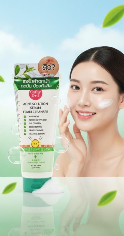 Cathy Doll Acne Treatment Foaming Face Wash - Tea Tree Oil & Salicylic Acid Facial Wash for Oily and Acne-Prone Skin
غسول الوجه الرغوي لعلاج حب الشباب من كاثي دول - غسول للوجه بزيت شجرة الشاي وحمض الساليسيليك للبشرة الدهنية والمعرضة لحب الشباب