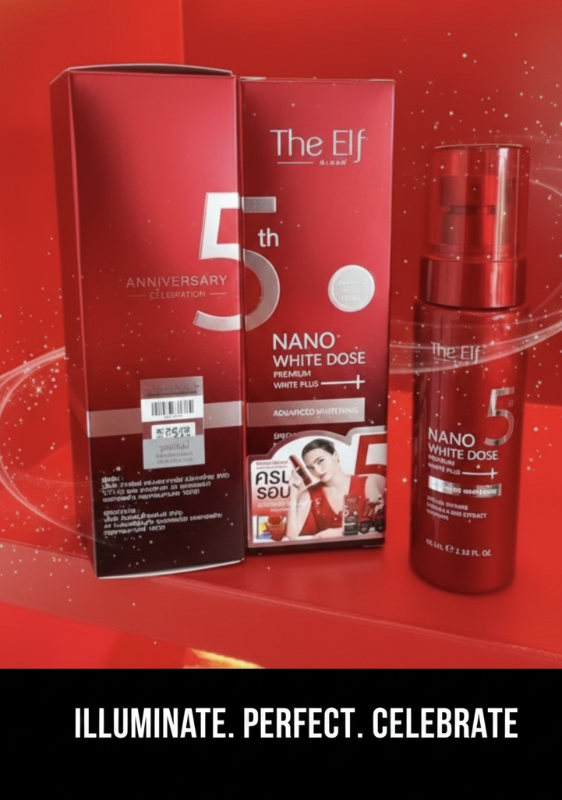 Elf Nano White Dose Premium White Plus Advanced Whitening Serum | 5th Anniversary Edition | Niacinamide, Glutathione, Arbutin | Face & Body Brightening