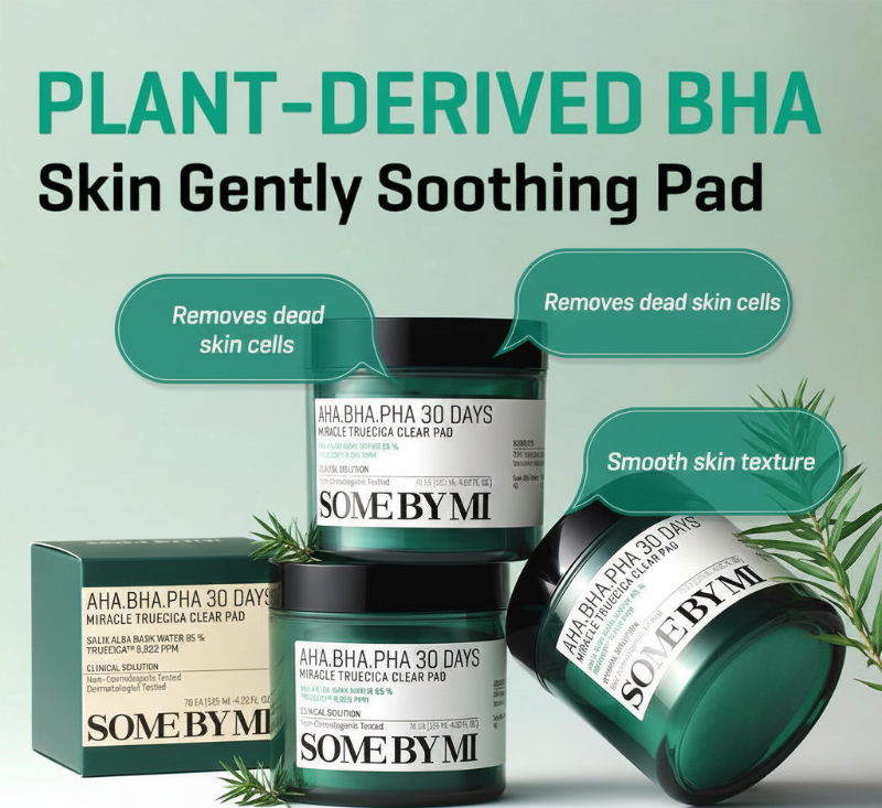 SOME BY MI AHA BHA PHA Truecica Clear Pads | Exfoliating Pads for Pores & Texture | Soothing Truecica Formula | Non-Comedogenic