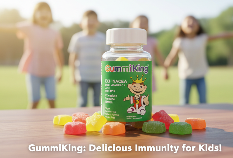 Gummi King Echinacea Plus Vitamin C & Zinc for Kids | Vegan Immune Support Gummies