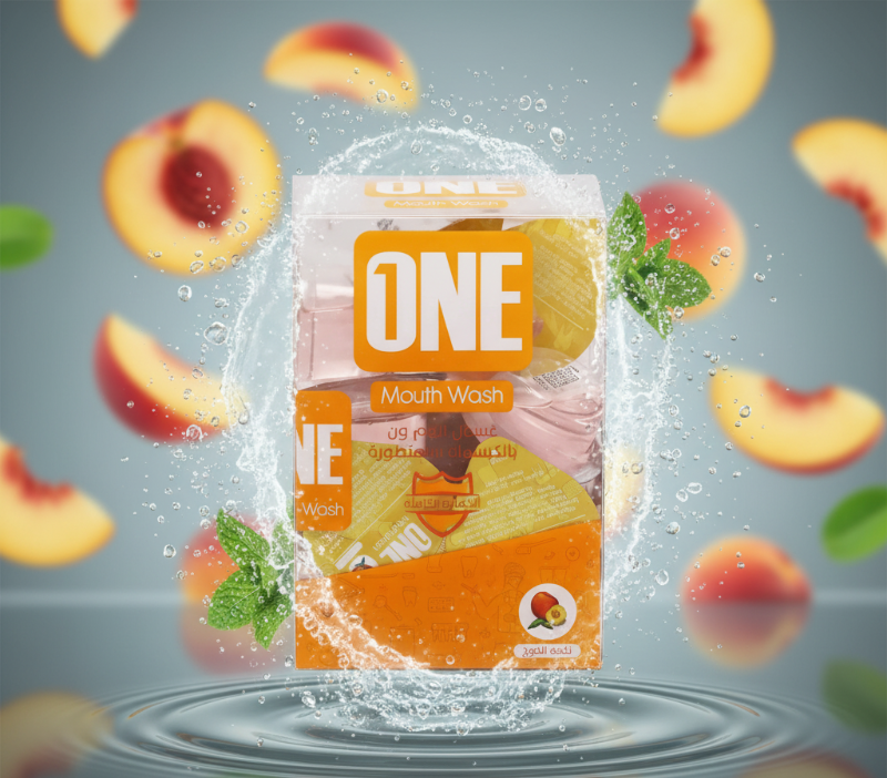 كبسولات غسول الفم "ون أدفانسد بيتش" | 20 كبسولة، خالية من الكحول لنفس منعش والقضاء على الجراثيم  One Advanced Peach Mouthwash Capsules | 20 Capsules, Alcohol-Free for Fresh Breath and Germ Elimination