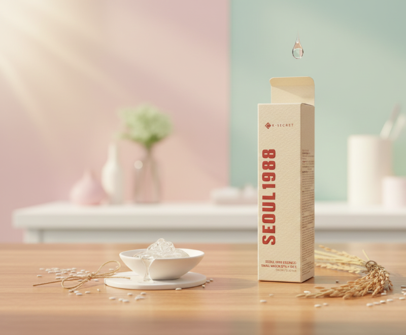 K-SECRET Seoul 1988 Essence | 97% Snail Mucin + Rice Extract | Repairing & Brightening First Treatment Essence | For All Skin Types