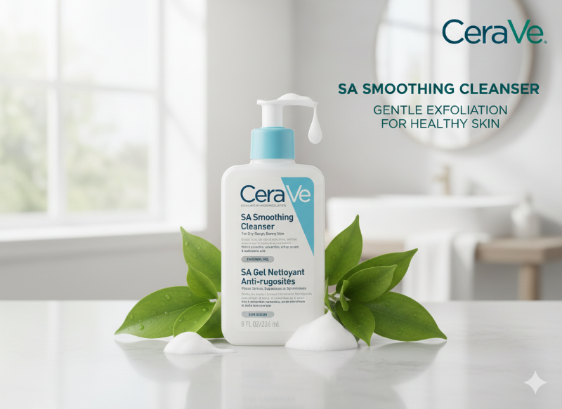 غسول سيرافي إس إيه المنعم - غسول للوجه والجسم بحمض الساليسيليك للبشرة الخشنة والمتشققة CeraVe SA Smoothing Cleanser - Salicylic Acid Face & Body Wash for Rough, Cracked Skin