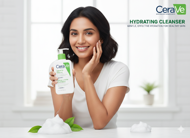 غسول سيرافي المرطب - غسول للوجه والجسم خالٍ من العطور، مناسب للبشرة العادية إلى الجافة CeraVe Hydrating Cleanser - Fragrance-Free Face & Body Wash, Suitable for Normal to Dry Skin