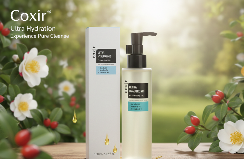 Coxir Ultra Hyaluronic Cleansing Oil - Hydrating Vegan Oil Cleanser for Makeup & Blackhead Removal