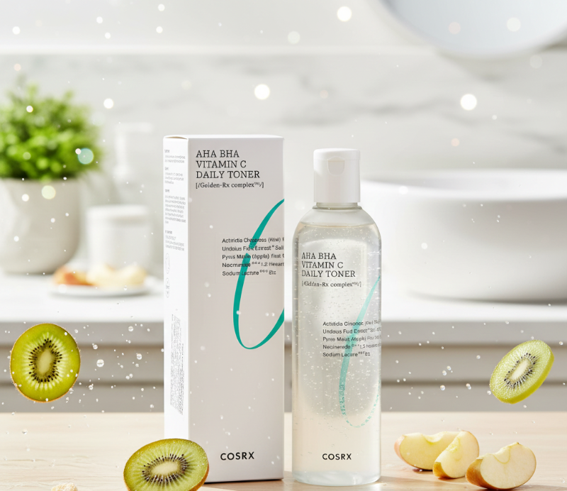تونر كوسركس ريفريش AHA BHA فيتامين C اليومي - تونر مقشر ومفتح لطيف لجميع أنواع البشرة  Cosrx Refresh AHA BHA Vitamin C Daily Toner - Gentle Exfoliating & Brightening Toner for All Skin Types