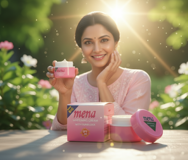 كريم مينا لتفتيح البشرة بفيتامين E - لبشرة أكثر إشراقًا ونعومة وشبابًا  Mena Skin Lightening Cream with Vitamin E - For Brighter, Smoother, and Younger-Looking Skin