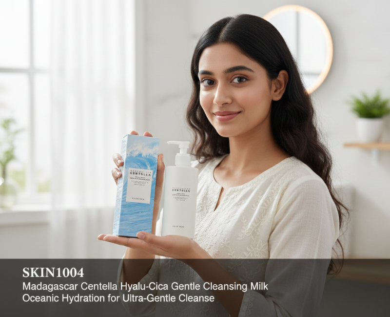 حليب منظف SKIN1004 مدغشقر سنتيلا هيالو-سيكا - منظف حليبي مهدئ للبشرة الجافة والحساسة  SKIN1004 Madagascar Centella Hyalo-Sica Cleansing Milk - A soothing milk cleanser for dry and sensitive skin