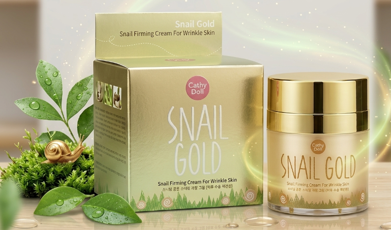 Cathy Doll Snail Gold Firming Cream: 60% Snail Mucin & 24K Gold – Reduces Wrinkles & Boosts Elasticity