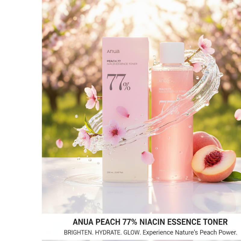 Anua Peach 77 Niacin Essence Toner | 77% Peach Extract + Niacinamide + Alpha-Arbutin | Brightening & Hydrating Dual Essence-Toner