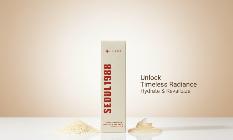 K-Secret Seoul 1988 Cream: Snail Mucin 93% + Rice | 93% Snail Secretion Filtrate | Hydrating & Soothing Anti-Aging Cream | 100ml