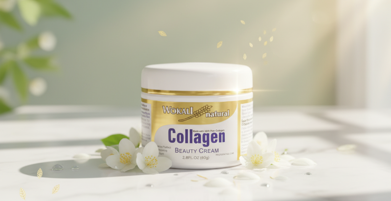 Wokali Natural Collagen Beauty Cream: 100% Pure Collagen with Vitamin E