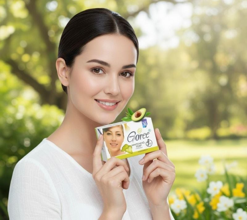 صابون غوري راديانت جلو لتفتيح البشرة | يحتوي على الليكوبين والأفوكادو والصبار  Goree Radiant Glow Skin Whitening Soap | Contains lycopene, avocado and aloe vera.