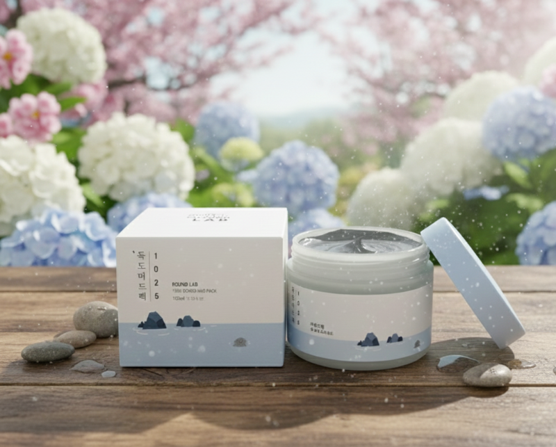 Round Lab 1025 Dokdo Mud Pack | Korean Wash-Off Clay Mask | 40% Mineral Mud + Deep Sea Water | Non-Drying Purifier for All Skin Types