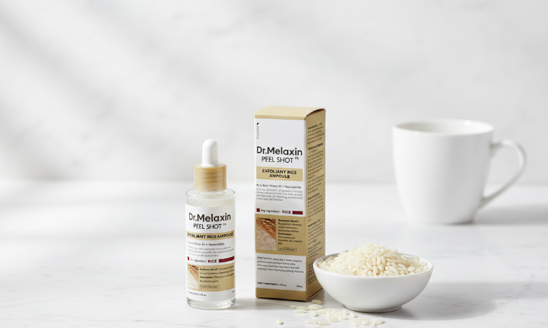 Dr.Melaxin Peel Shot Exfoliating White Rice Ampoule | Gentle AHA BHA PHA Rinse-Off | For Brightening & Blackheads | Korean Formula