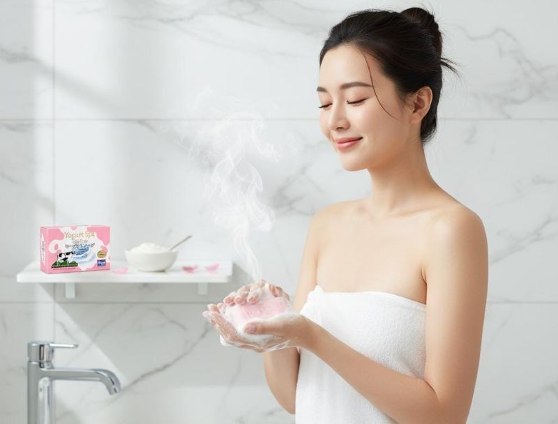 صابون يوكو للعناية بالبشرة بالزبادي والحليب | صابون مغذي ومضاد للشيخوخة | 90 غرام Yoko Skin Care Soap with Yogurt and Milk | Nourishing and Anti-Aging Soap | 90g