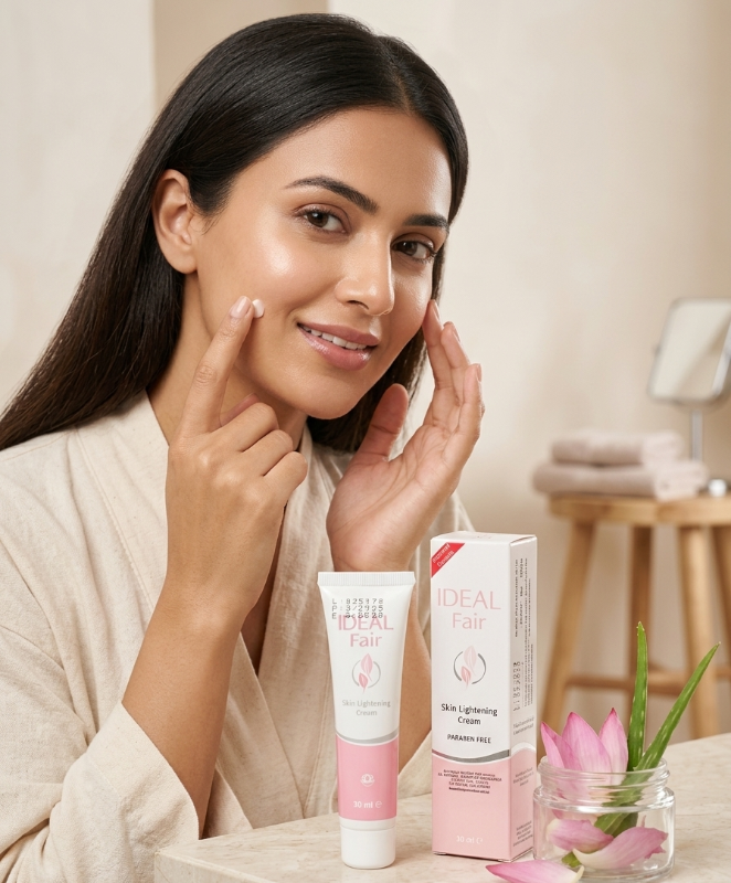 Ideal Fair Skin Lightening Cream 30ml – Paraben-Free Brightening Cream | Reduces Dark Spots & Hyperpigmentation | Improved Formula with Vitamin C & Niacinamide