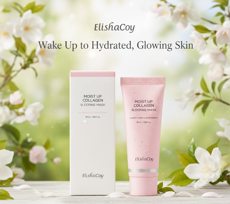 Elishacoy Moist Up Collagen Sleeping Mask | Overnight Hydration Mask with Vitamin E Capsules & Niacinamide | 50ml