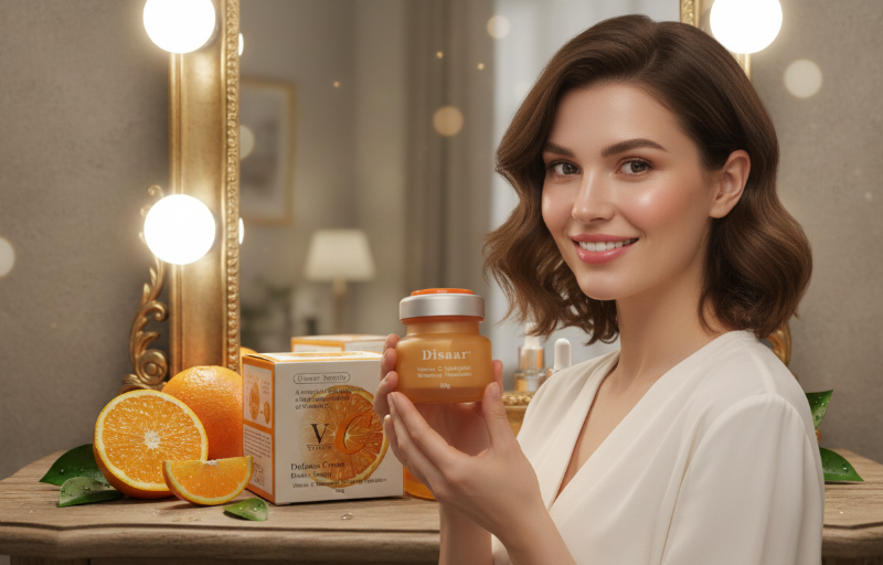 Disaar Beauty Vitamin C Waterproof Whitening Foundation 50g – Brightening Coverage with Vitamin C | Treats Damaged Skin Cells | Long-Lasting Waterproof Formula