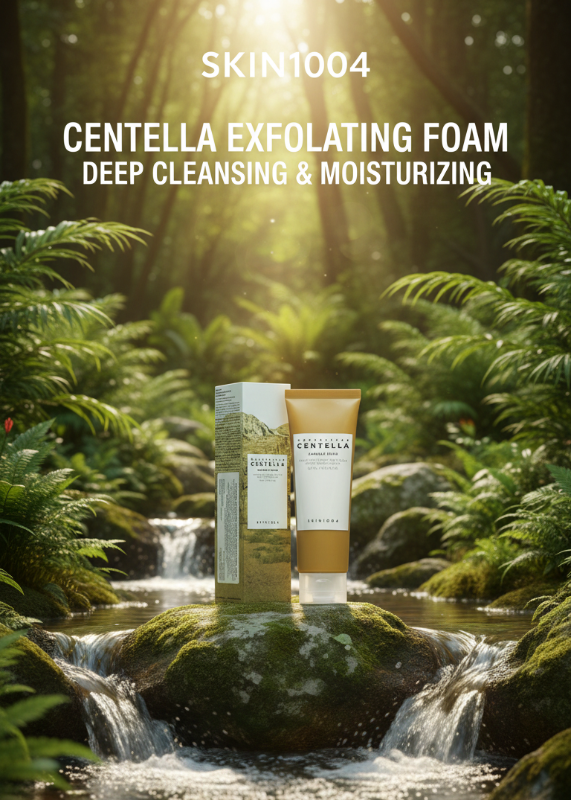SKIN1004 سنتيلا مدغشقر أمبول منظف رغوي - غسول وجه مهدئ للبشرة الحساسة والمعرضة لحب الشباب  SKIN1004 Centella Madagascar Ampoule Foaming Cleanser - Soothing Facial Wash for Sensitive and Acne-Prone Skin