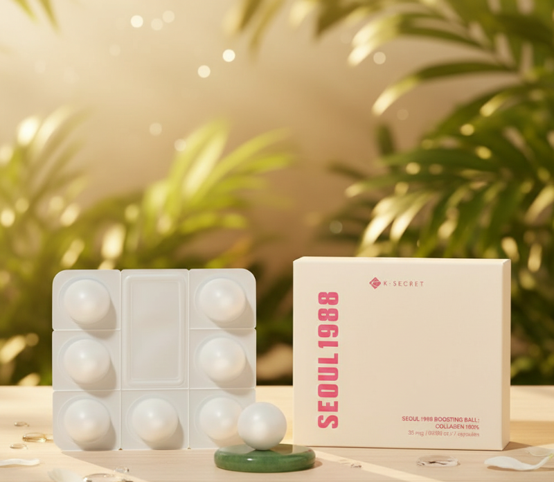 K-Secret Seoul 1988 Boosting Ball: Collagen 100% | Pure Hydrolyzed Collagen Ball | Freeze-Dried Booster for Hydration & Elasticity