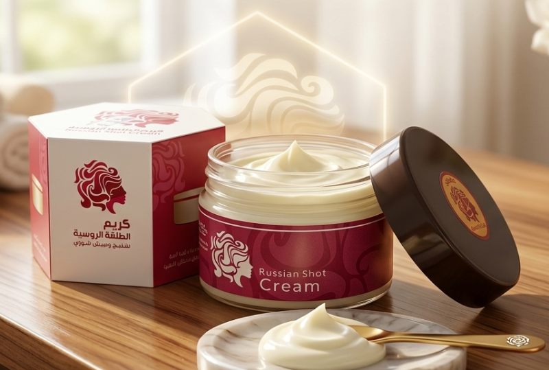 Russian Shot Cream: Pink & White Jar with Silhouette Logo – Consult Dermatologist Before Use