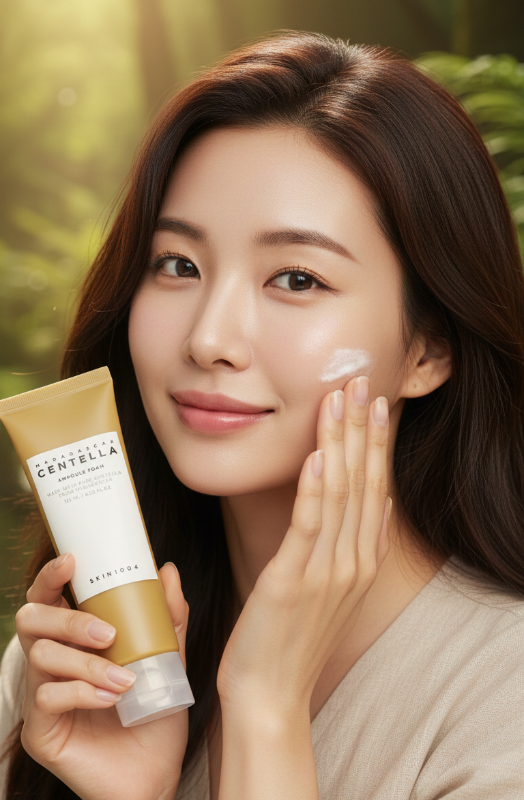 SKIN1004 سنتيلا مدغشقر أمبول منظف رغوي - غسول وجه مهدئ للبشرة الحساسة والمعرضة لحب الشباب  SKIN1004 Centella Madagascar Ampoule Foaming Cleanser - Soothing Facial Wash for Sensitive and Acne-Prone Skin