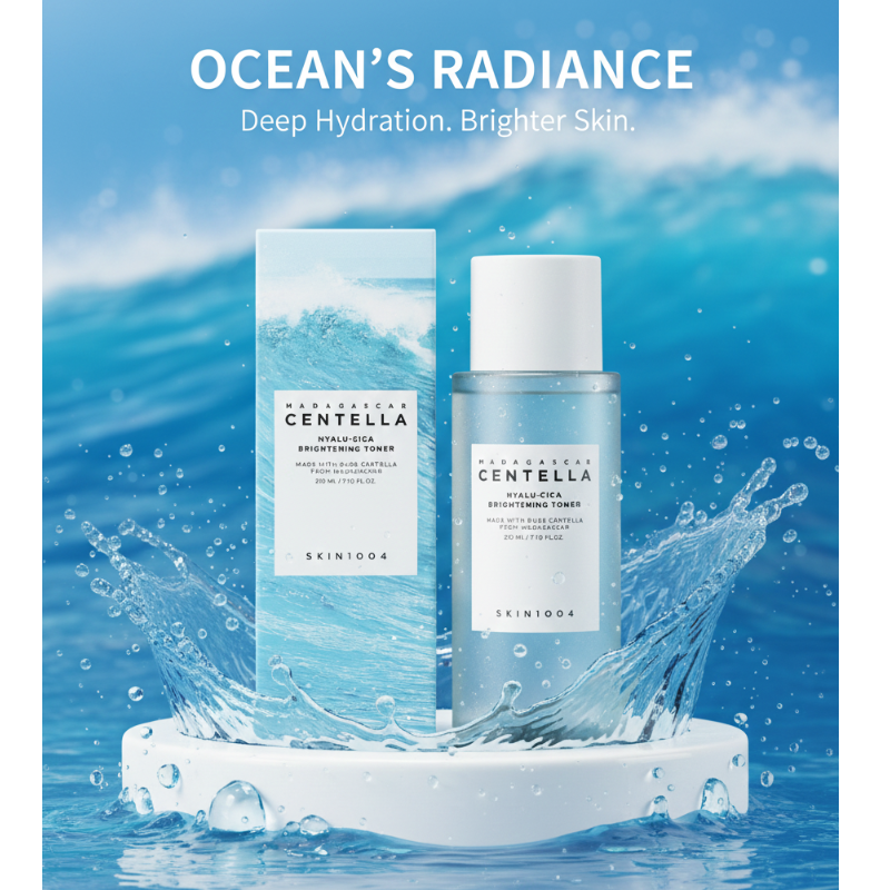 SKIN1004 Hyalu-Cica Brightening Toner | 74% Centella + Hyaluronic Acid + AHA/LHA | Hydrating Exfoliating Toner for Sensitive Skin