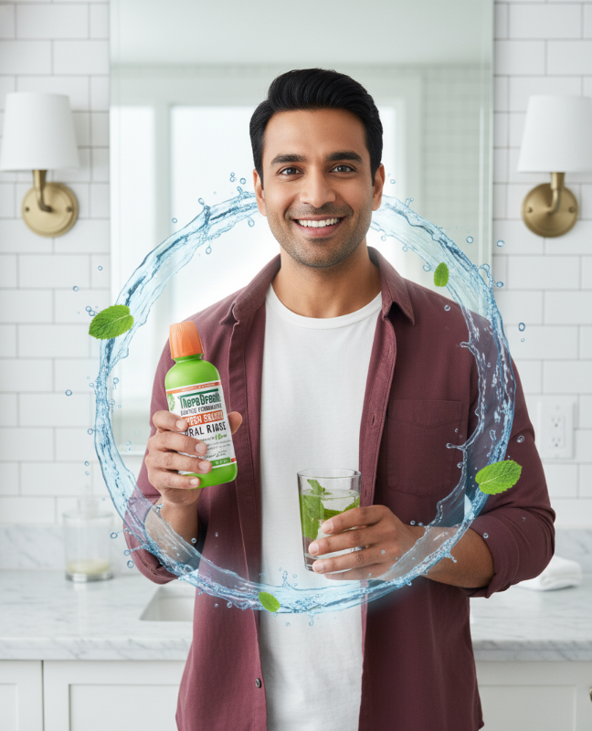 Therabreath Fresh Breath Mouthwash, Mild Mint Flavor | Dentist Formula for 12-Hour Bad Breath Control | Alcohol-Free
غسول الفم ثيرابريث لنفَس منعش، بنكهة النعناع الخفيفة | تركيبة أطباء الأسنان للتحكم في رائحة الفم الكريهة لمدة ١٢ ساعة | خالٍ من الكحول