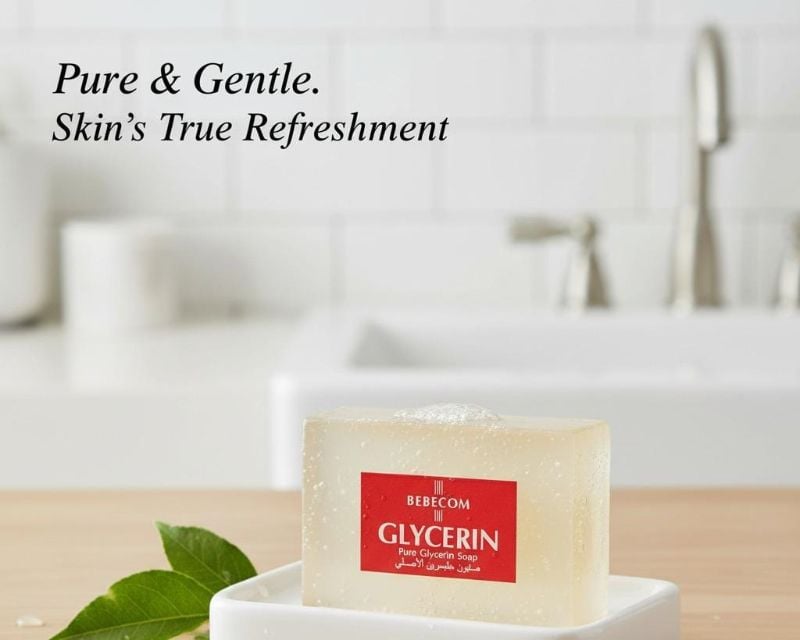 صابون بيبيكوم بالجلسرين النقي | قالب ترطيب لطيف للبشرة الجافة والحساسة Bebecom Pure Glycerin Soap | Gentle Moisturizing Bar for Dry and Sensitive Skin