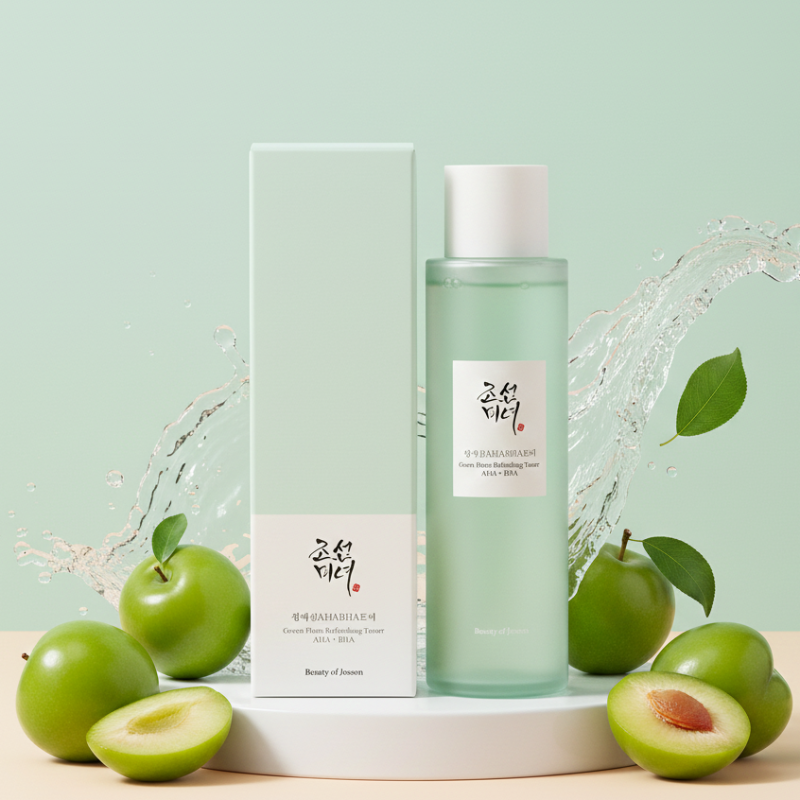 Beauty of Joseon Green Plum Refreshing Toner: AHA + BHA | 25% Green Plum Water + 2% Glycolic Acid | Gentle Daily Exfoliating Toner