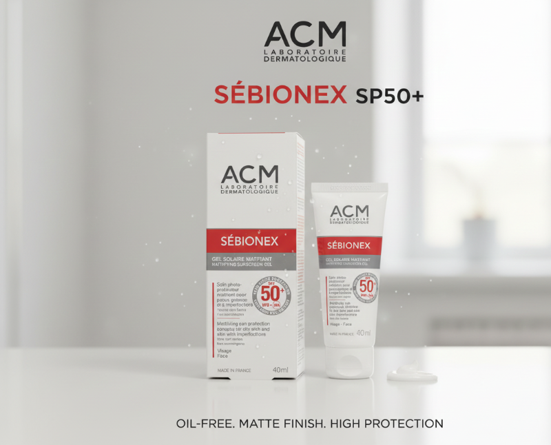 ACM Laboratoire Dermatologique Sébionex Mattifying Sunscreen Gel SPF50+ | Oil-Free SPF for Oily & Acne-Prone Skin