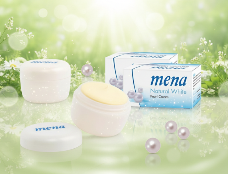 كريم مينا بيرل - تركيبة مفتحة لجميع أنواع البشرة، تقلل بلطف البقع الداكنة والعيوب.  Mina Pearl Cream - A brightening formula for all skin types, gently reducing dark spots and blemishes.