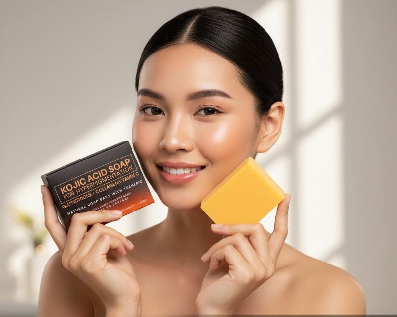 صابون حمض الكوجيك والجلوتاثيون | لتصحيح البقع الداكنة وتفتيح البشرة Kojic Acid and Glutathione Soap | For Dark Spot Correction and Skin Brightening