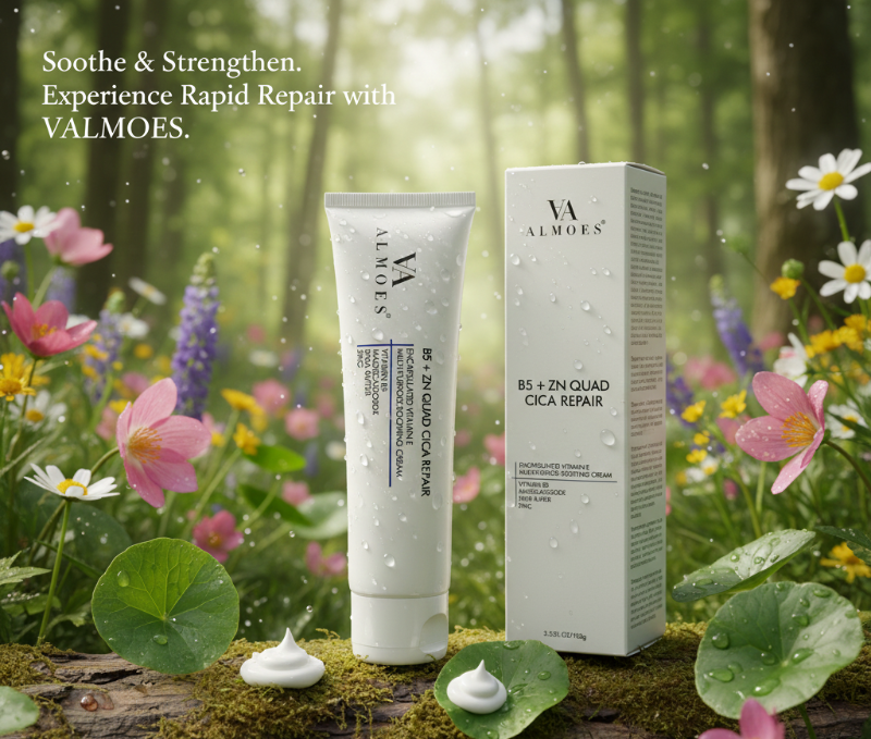 ALMOES B5 + ZN Quad Cica Repair | Multi-Purpose Soothing Cream for Face, Body & Sensitive Skin