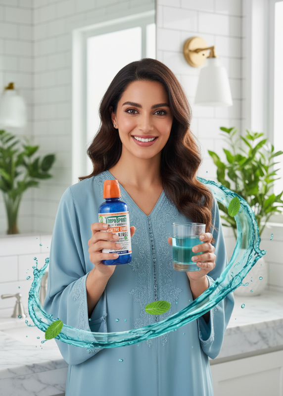 Therabreath Gum Health Mouthwash, Refreshing Mint Flavor | Anti-Gingivitis & Anti-Plaque, Fights Gum Disease for 24 Hours | Alcohol-Free
غسول الفم ثيرابريث لصحة اللثة، بنكهة النعناع المنعشة | مضاد لالتهاب اللثة والبلاك، يحارب أمراض اللثة لمدة ٢٤ ساعة | خالٍ من الكحول