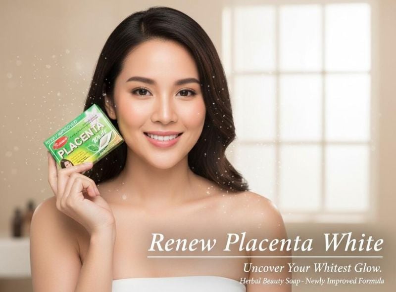 صابون المشيمة العشبي الأبيض | تفتيح، تغذية، ومقاومة الشيخوخة White Herbal Placenta Soap | Brightening, Nourishing, and Anti-Aging