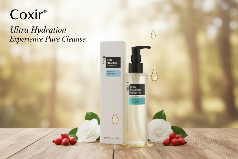 Coxir Ultra Hyaluronic Cleansing Oil - Hydrating Vegan Oil Cleanser for Makeup & Blackhead Removal