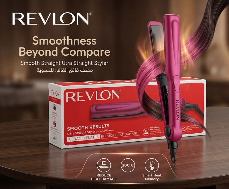 Revlon RVST2176 Ceramic Ultra Straight Hair Straightener: 200°C, 60-Second Heat-Up, Tangle-Free Cord