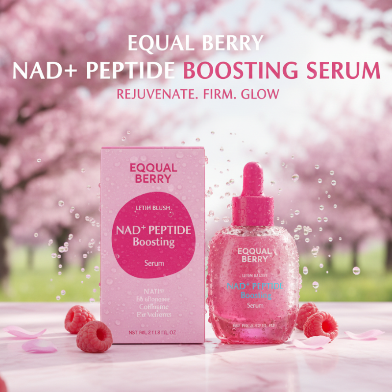 NAD+ & 14-Peptide Boosting Serum for Cellular Repair & Firming | Eqqualberry Lush Blush