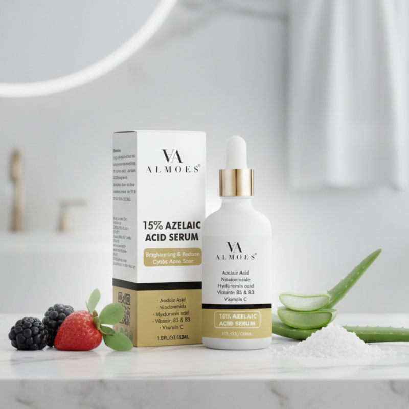 ALMOES 15% Azelaic Acid Serum | 15% AzA + Niacinamide + Hyaluronic Acid | Brightening & Calming Treatment for Hyperpigmentation & Acne