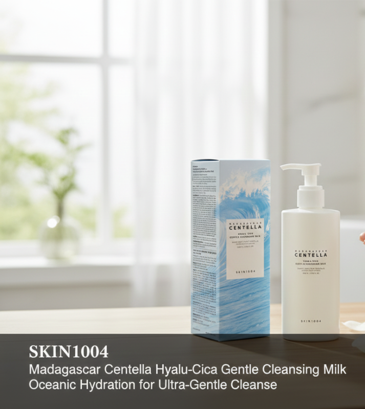 حليب منظف SKIN1004 مدغشقر سنتيلا هيالو-سيكا - منظف حليبي مهدئ للبشرة الجافة والحساسة  SKIN1004 Madagascar Centella Hyalo-Sica Cleansing Milk - A soothing milk cleanser for dry and sensitive skin