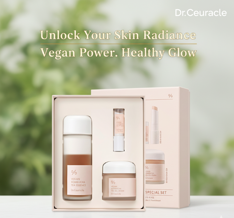 مجموعة شاي الكومبوتشا النباتية من دكتور كوريكل - مجموعة ترطيب للعناية بالبشرة من 3 خطوات لجميع أنواع البشرة  
Dr. Corekle's Botanical Kombucha Tea Kit - A 3-Step Hydrating Skincare Kit for All Skin Types